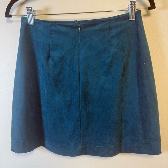Anthropologie Maeve Turquoise Faux Suede Mini Skirt Size 0 NWT - Picture 6 of 8